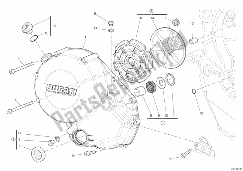 Tutte le parti per il Coperchio Frizione del Ducati Multistrada 1200 USA 2010